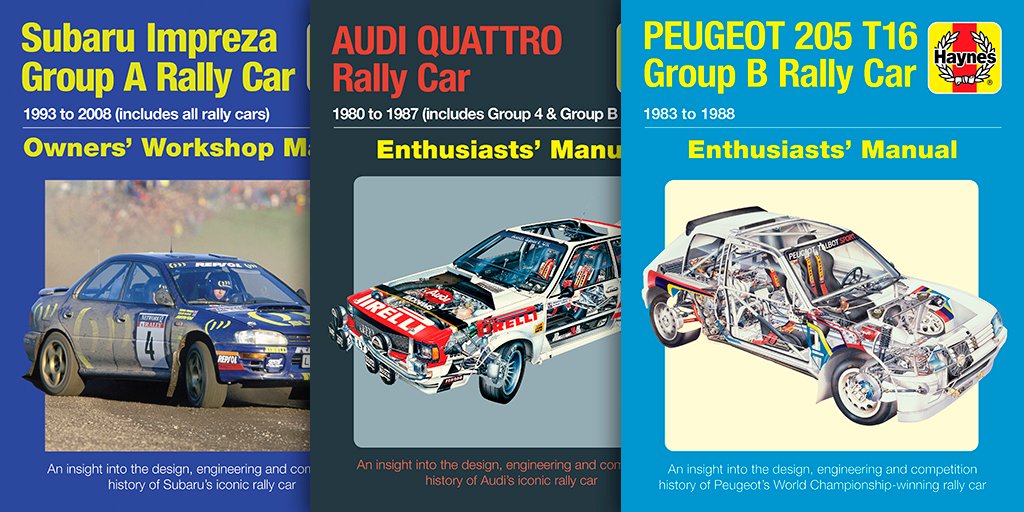 HaynesManuals's tweet photo. You get to drive one of these rally icons for the rest of the year – which one do you pick?

#SubaruImpreza
#AudiQuattro
#Peugeot205T16 https://t.co/Yr0yakNQin