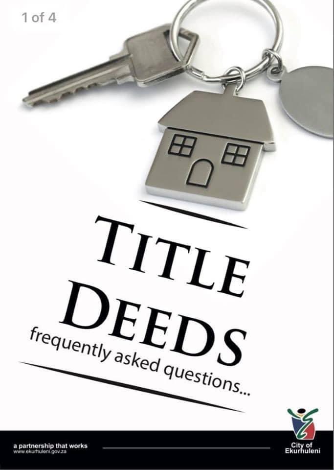 CITY OF EKURHULENI on Twitter "📌What does the Deeds Office do? The