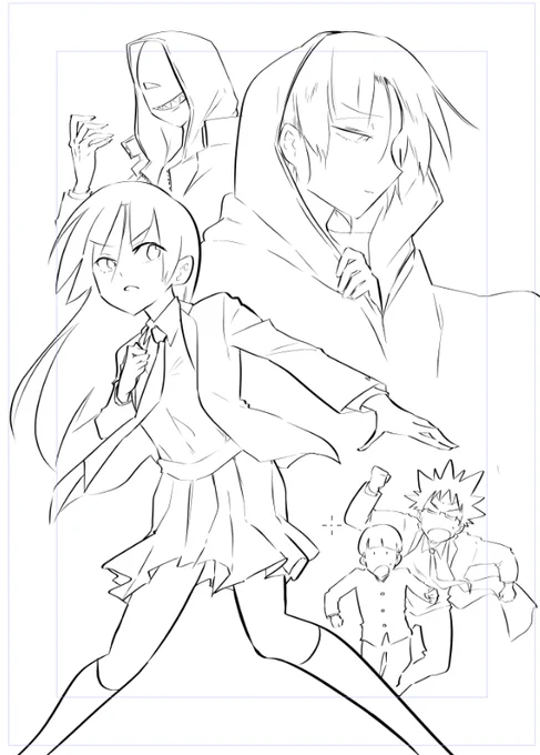 桐谷さん扉絵作成中。劇場版名探偵コナンイメージ。 