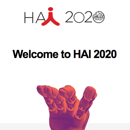 GAIPSLab's tweet photo. Who is (virtually) attending #HAI2020? This year @gaipslab is presenting one full paper at Session 2 on #AffectiveComputing! #humanagentinteraction #humanrobotinteraction https://t.co/7YziMIPOae
