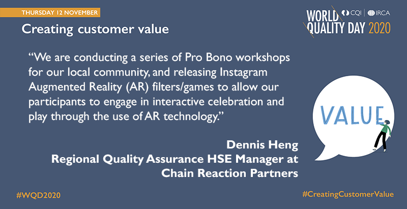 Qualityworld's tweet photo. It’s #WQD2020 and the celebrations are in full swing…
Chain Reaction Partners are #stayinginnovative and celebrating through interactive filters/games and song: https://t.co/EViIxGa8K9
Thank you for sharing, @hengdennis
#creatingcustomervalue https://t.co/3IT2712VEL