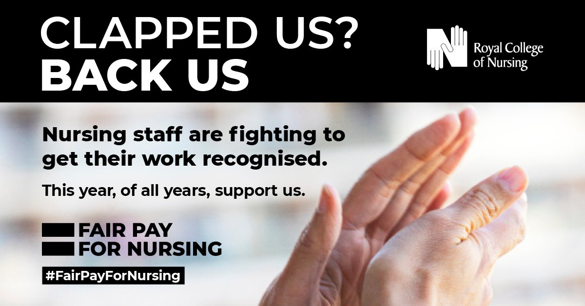 joan_myers's tweet photo. Thanks for the claps but they don't pay the bills. Nurses deserve an adequate pay rise, as essential workers on the frontline literally putting their lives at risk daily for patients. Please support the fight for fair pay for nurses @theRCN @SheilaSobrany @cisanim @CNOBME_SAG https://t.co/igakaXluRV