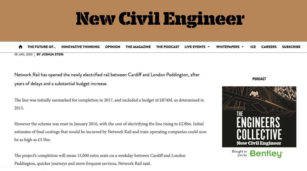 Of course, there are practical and economic challenges to installing overhead wires across more of the rail networkRecent experience has been, shall we say, suboptimal https://www.newcivilengineer.com/latest/london-to-cardiff-rail-electrification-opens-after-years-of-delays-and-cost-hikes-09-01-2020/