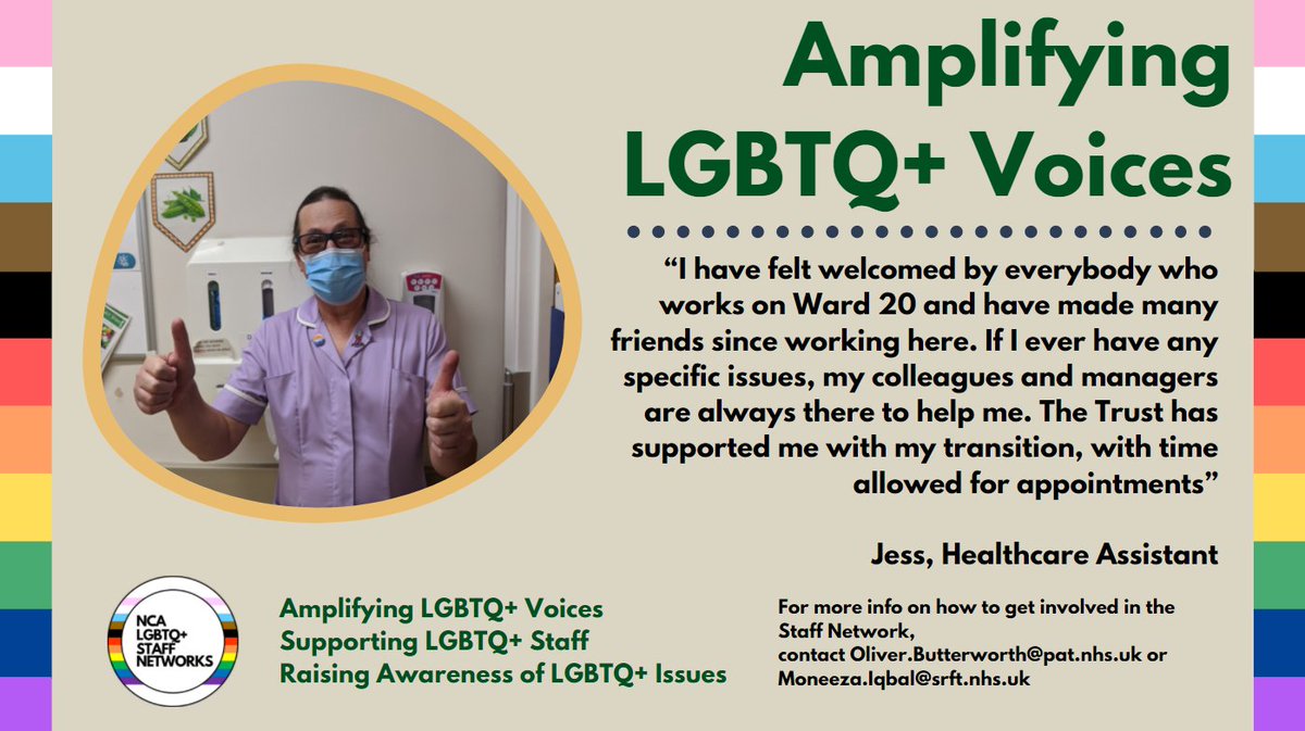 1 aim of @NCAlliance_NHS LGBTQ+ SN is to amplify LGBTQ+ voices and in this week's Connect, we've been able to celebrate Jess' story
Our Comms team have pledged to tell LGBTQ inclusive stories all year long so if you have a story to tell, get in touch with me for support @TransNHS