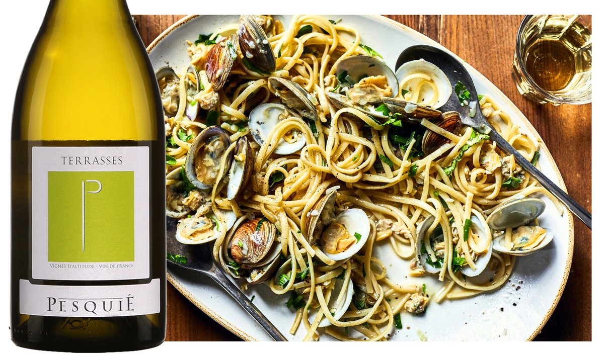 L'accord mets/#vin blanc du jour:
Les Terrasses (blanc), Château Pesquié, 2019, France +
Linguine aux palourdes (alle vongole) 🥰
<a href="/fredchaudiere/">Fred Chaudiere</a> #wine ⏩ bit.ly/3ngRawV