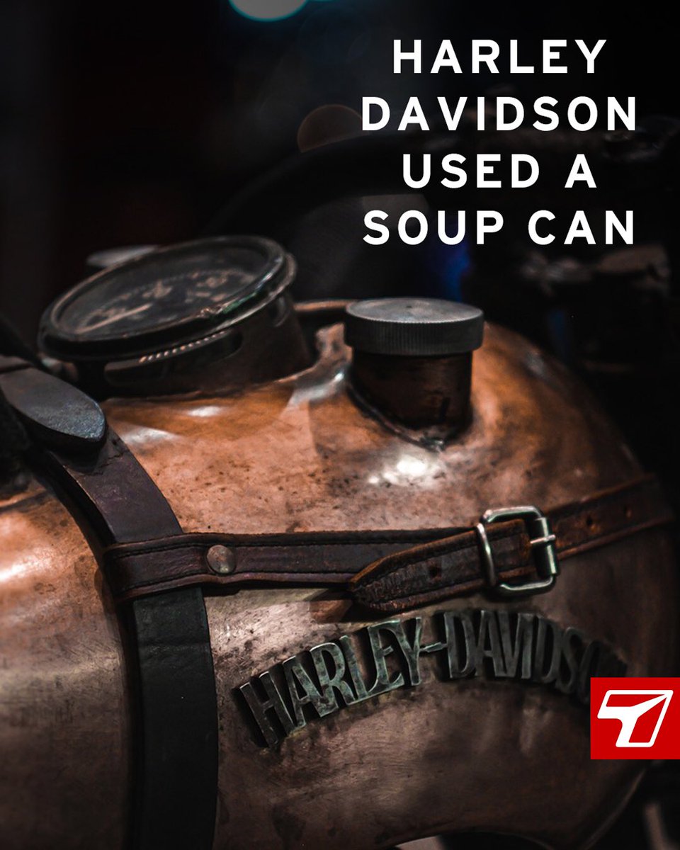 7eye_sunglasses's tweet photo. #throwbackthursday Fact or Fiction?
The first Harley Davidson motorcycle, built-in 1903, used a tomato soup can for a carburetor. 
•
#harleydavidson #motorcyclehistory #factorfiction https://t.co/MJRaVHeGm0