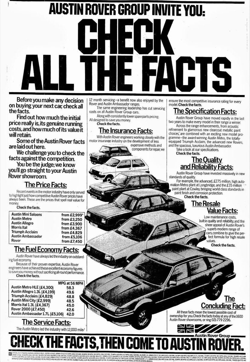 Check ALL the facts @GeorgeCochrane1 @andyps1275 @addict_car @AlexRileyNow #ThrowbackThursday #classiccars #britshleyland #austinrover