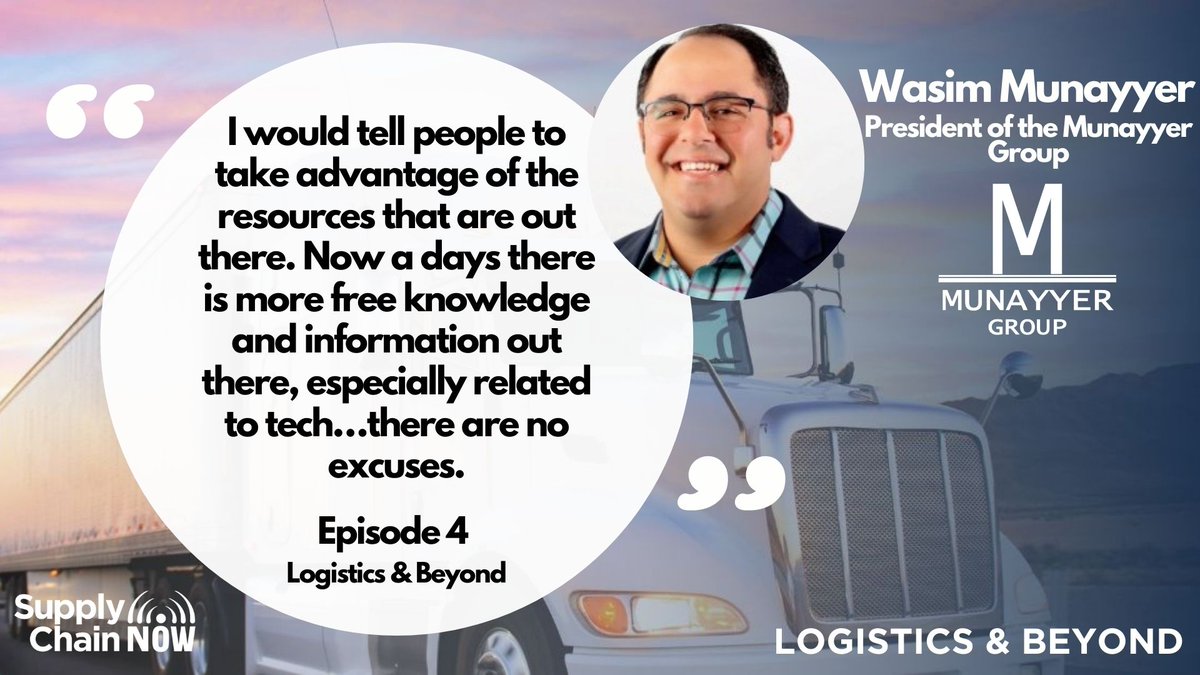 Make sure to catch Wasim Munayyer, President of @MunayyerGroup, as he joins @freightjamin on #logisticsandbeyond to talk about three traits needed to succeed when optimizing technology in the #freight space & leveraging available #tech resources. supplychainnow.com/episode-494/