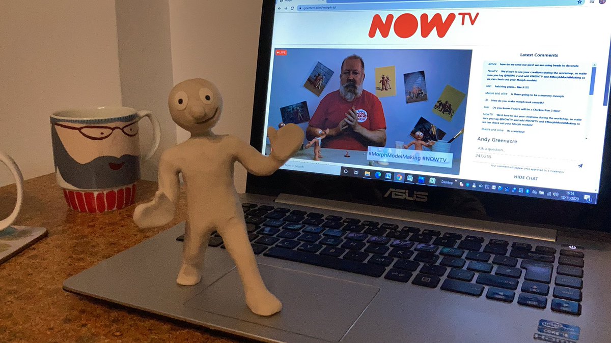AndyGreenacre's tweet photo. Thanks @jimparkyn @NOWTV for the much needed #morphmodelmaking #nowtv @aardman https://t.co/ezygYARzjo