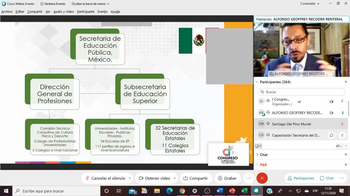 DeporteEc's tweet photo. Continúan las disertaciones  en el I Congreso Americano del Deporte online, Alfonso Geoffrey Recoder, perteneciente a la Alcaldía Benito Juárez de México, toca el tema: “Profesionalización y cualificación en el deporte”.
#Cade2020 https://t.co/74JTYUBSd1