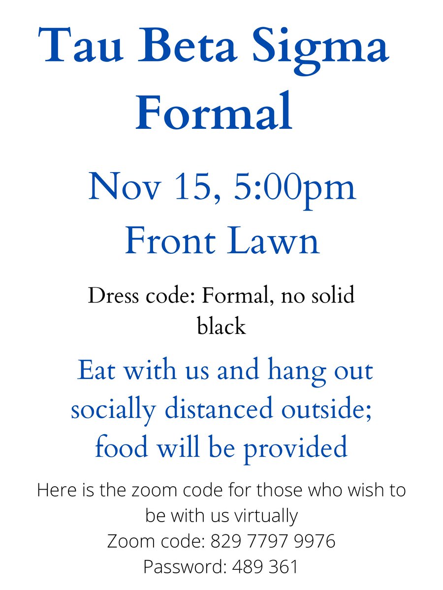 Change of time! Our formal will be held one hour earlier at 5:00pm, we hope to see you there!