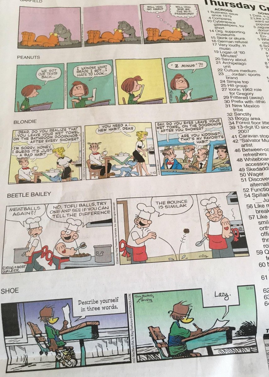 I realize that all these syndicated strips are working far in advance of publication but that only makes it weirder that so many of them have acknowledged the reality of the pandemic only to drop it completely now that it is tearing through the entire country.