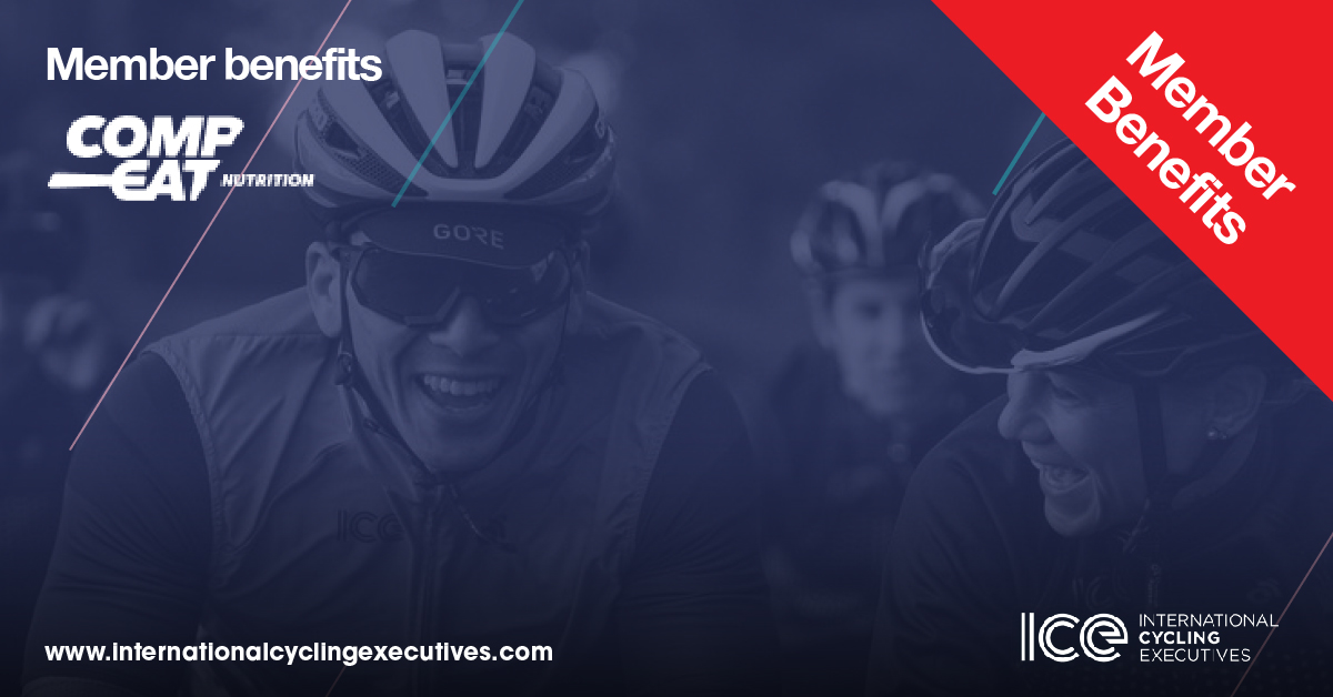 We recently teamed-up with Compeat Nutrition for this exclusive offer..
ICE has partnered with Compeat to give you easy access to this nutrition support, offering the first month free on a three month plan.

#icecommunity #stayconnected #cyclingexecs #icepartners #memberbenefits