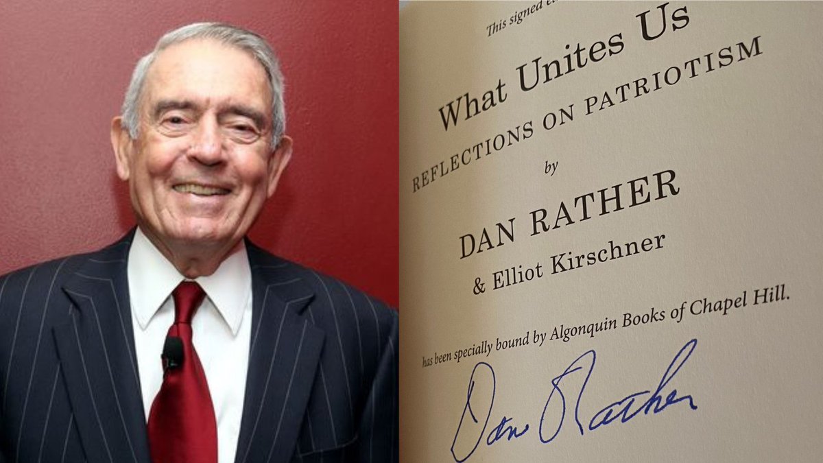 AlgonquinBooks's tweet image. It's Thursday. Let's give away a book! What do you say, @DanRather? We're giving away one autographed hardcover copy of #WhatUnitesUs! Retweet this by 11:59pm ET 11/12/20 to enter for a chance to win. Winner randomly selected. US only, age: 18+. RULES: ow.ly/KaFV50CiRJU