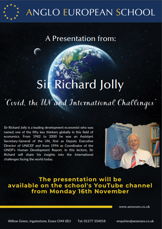 angloeuropean73's tweet photo. Our first virtual Community Lecture with Sir Richard Jolly will be live on Monday 16th November. #AngloFamily #CommunityLecture #UN https://t.co/1JvS0dhCBx