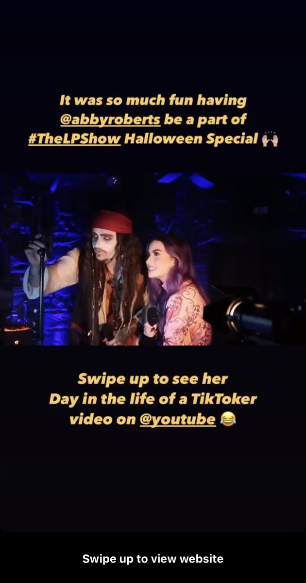 promoliambr's tweet image. 📲 | @LiamPayne via Instagram Stories:

“Foi muito divertido ter @/abbyroberts participando do #TheLPShow Especial de Halloween 🙌🏻. Arraste para cima para vê-la em seu dia a dia na vida de TikToker. Vídeo no youtube 😂”

Link do vídeo: m.youtube.com/watch?v=C7fodj…