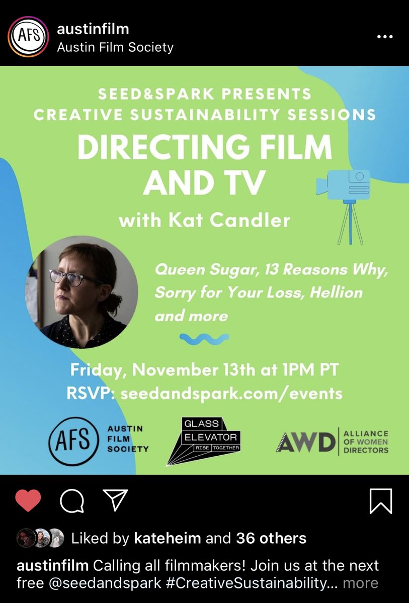 Join <a href="/austinfilm/">Austin Film Society</a> and <a href="/seedandspark/">Seed&Spark</a> tomorrow at 3pmCST/1pm PST for a conversation with Director @katcandler!