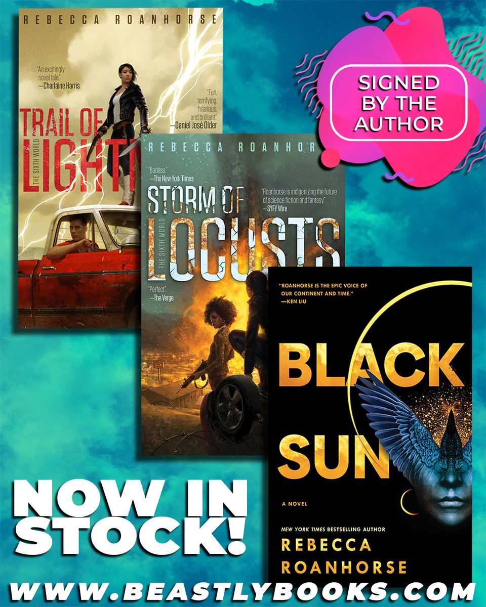 CocteauCinema's tweet photo. REBECCA ROANHORSE BOOKS BACK IN STOCK!⁠
⁠
- Trail of Lightning⁠
- Storm of Locusts⁠
- Black Sun⁠

https://t.co/t8OliQ8kVa⁠

https://t.co/d30UupgsSR
⁠
#beastlybooks418 #beastlybooks #jeancocteaucinema #rebeccaroanhorse #blacksun #trailoflightning #stormoflocusts https://t.co/XJCyzrALT0