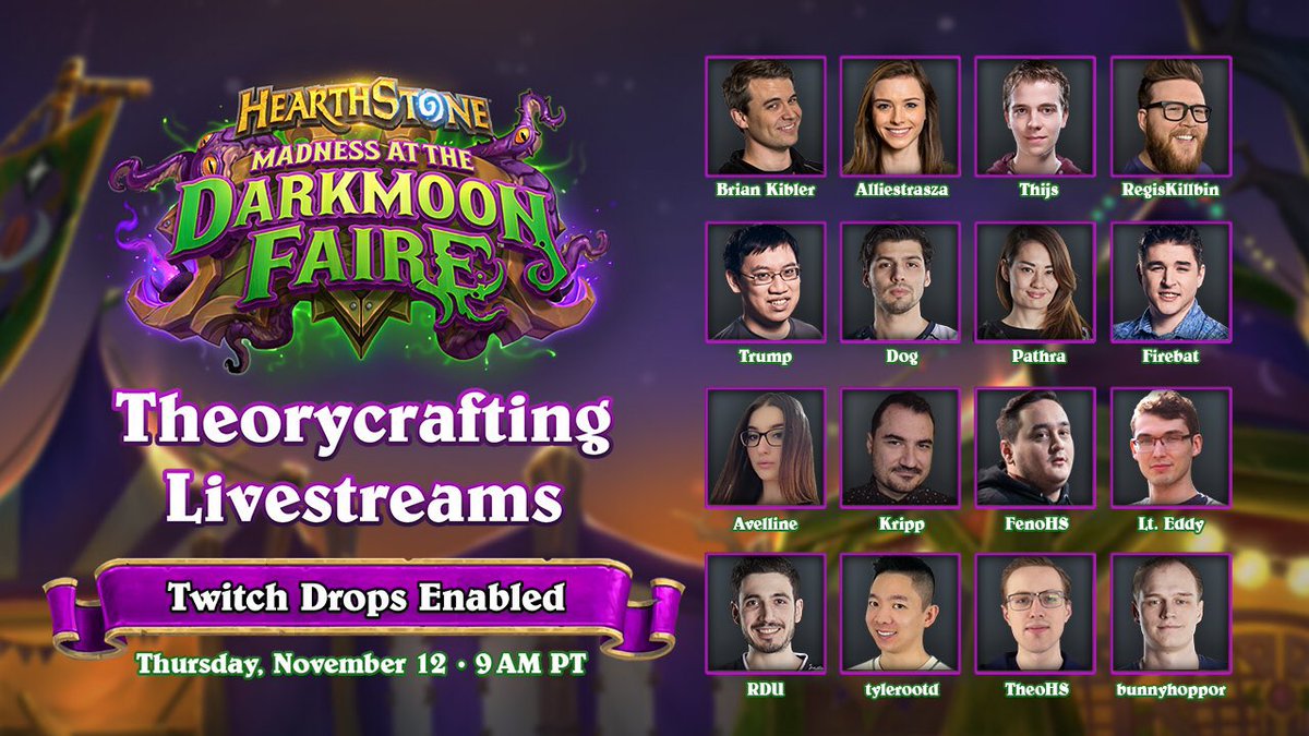 ben_heathstone's tweet image. Sharing again for the bigger audience. 🤗 You must watch 2 hours of the streamers pictured from 9 am PT to noon PT to earn 1st pack. Then watch ANY Hearthstone stream from noon to 6 pm PT to earn another pack. Don’t forget to link your account.