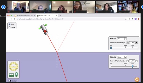 Exelon's tweet photo. Even though we can't get together in-person, #ExelonSTEMAcademy is finding ways for teen girls to learn more about #STEM. Last week, students learned about refraction &amp; light through virtual experiments with @UChicago Pritzker School of Molecular Engineering 🔬. #UChicagoPME https://t.co/m9yboibDPZ