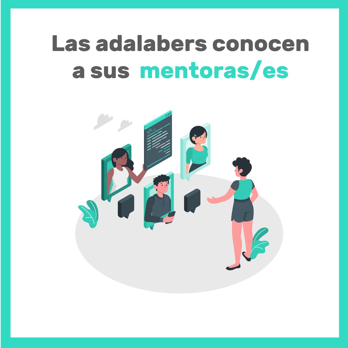 Adalab_Digital's tweet photo. 😀👍Hoy nuestras #adalabers de la #promoK conocen a sus mentoras/es. Queremos agredecer el apoyo de todas estas personas comprometidas con el cambio y la #diversidad. La comunidad de #adalabers no sería lo mismo sin Tatiana, Óscar y Ander. ¡Muchas gracias! https://t.co/HtbGsvn7Xl