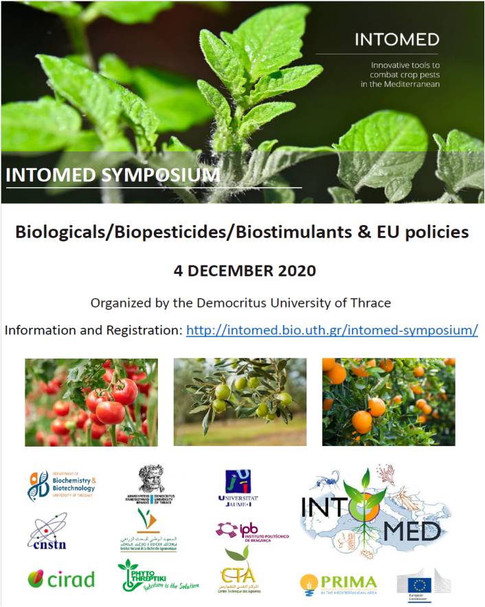 Register now ( intomed.bio.uth.gr/intomed-sympos…)for the INTOMED symposium on 

Biologicals/Biopesticides/Biostimulants &amp; EU policies