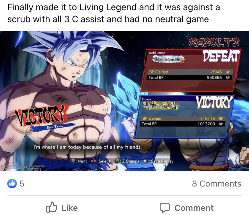 JustRelaxK1d's tweet photo. Man I will never understand the Facebook side of DBFZ https://t.co/wqtPEBjDSr
