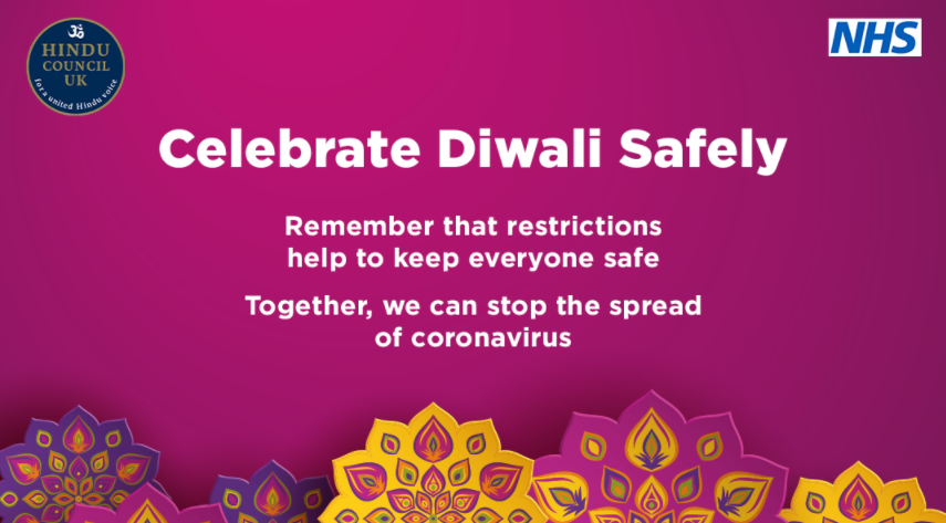 CLCHNHSTrust's tweet photo. As we approach #Diwali here some reminders on how to celebrate safely this weekend:
#StayAtHome as much as possible
#LimitContact with others
#KeepYourDistance
#WashYourHands regularly
#SelfIsolate and get tested if you or your household have symptoms
#HandsFaceSpace https://t.co/ddz4eVNG3R