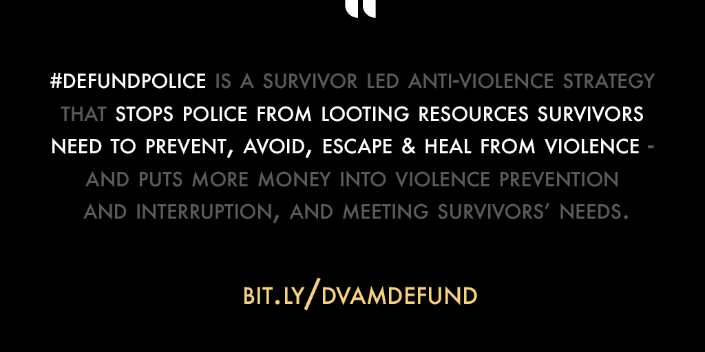 As we continue to work to  #DefundPolice,  @dreanyc123 made this helpful fact sheet about police responses to domestic violence.  http://bit.ly/dvamdefund&nbsp;According to official statistics, less than half of domestic violence survivors ever call or report to the police.