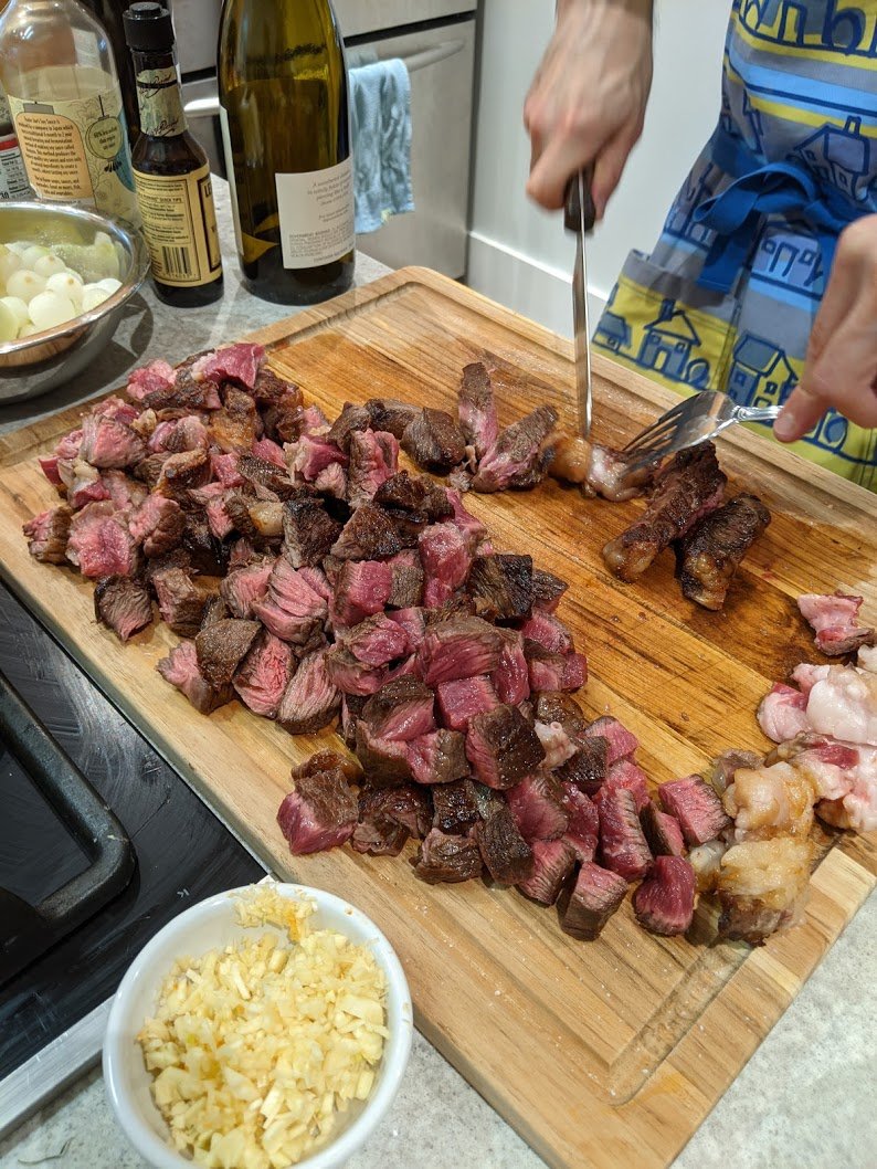 Chop up your steak into pretty little cubes. Unlike the votes in our antiquated, electoral college, every piece matters equally.