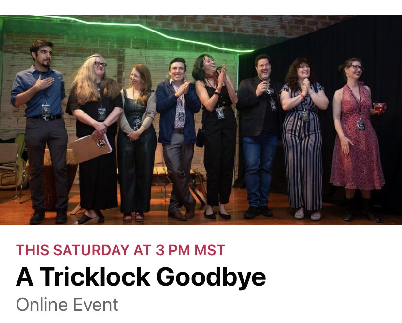Tricklock's tweet image. We are closing up shop. Tricklock will be officially moved out of T-Lab, Saturday, November 14th. As a way to send off with a bang, Tricklock Company will be socially distanced &amp;amp; live-streaming so you can join us in saying goodbye. RSVP on FB.