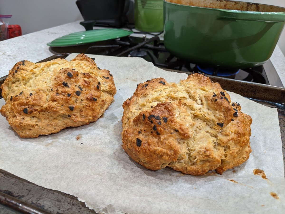 Geraldine made soda bread to soak up all that delicious stew sauce. I roasted some crispy little potatoes, too.