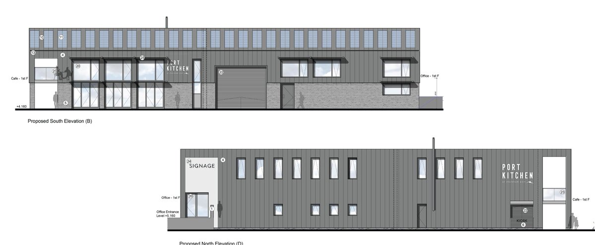 shoreham_port's tweet photo. We are very excited to share plans for our new Port Kitchen, due to open in summer 2021! Offering great coffee, fresh food, a vibrant atmosphere, and unparalleled views across the harbour. Learn more in today's news story: https://t.co/d5WV2Vpv5X
#ShorehamPort #PortKitchen https://t.co/IEIVLTJq7Y