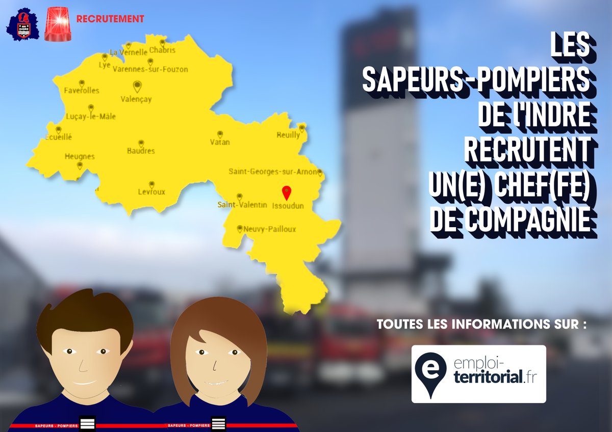 pompiers36's tweet photo. 🚨#RECRUTEMENT🚨 Les @pompiers36 recrutent un nouveau chef de compagnie nord. Vous êtes #capitaine #commandant 👩🚒🧑🚒 venez rejoindre le #SDIS36 une équipe ⚡️💥 au sein d'un territoire accueillant.
Informations sur : https://t.co/KrEPnShSpI https://t.co/2AxNCIa2yf
