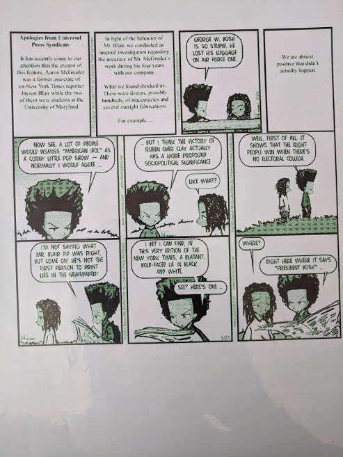 oJaison's tweet photo. Another #tbt my 2003 writing portfolio (featuring the finest of Microsoft Word wordart) showing how I was radicalized by the Boondocks.
Working class solidarity & abolition (#FreeShyne). No more electoral college (American Idol). Liberal media (Bush). https://t.co/B7MKDRCGOm