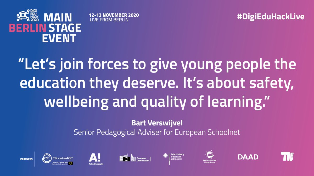 DAAD_Germany's tweet image. Up next at @DigiEduHack:
🗨️14:00: Call ins from Belgium, Italy, Finland
🗨️14:15: Panel discussion on policymaking with @kabelnica
🗨️15:15: Panel discussion on collaboration with @BartVerswijvel, moderated by DAAD #WeRedefineLearning

Join us: ➡ fcld.ly/ofahehq
@TUBerlin