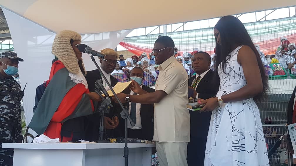 beta_edo's tweet photo. Obaseki, Shaibu take oath of office amid cheers, jubilation

The Edo State Governor, Mr. Godwin Obaseki has been administered the oath of office as governor for the second term in office.

The event which is being held at the Tennis Court of the...

https://t.co/26kTsk3ZOv https://t.co/8yiGGSi6gk