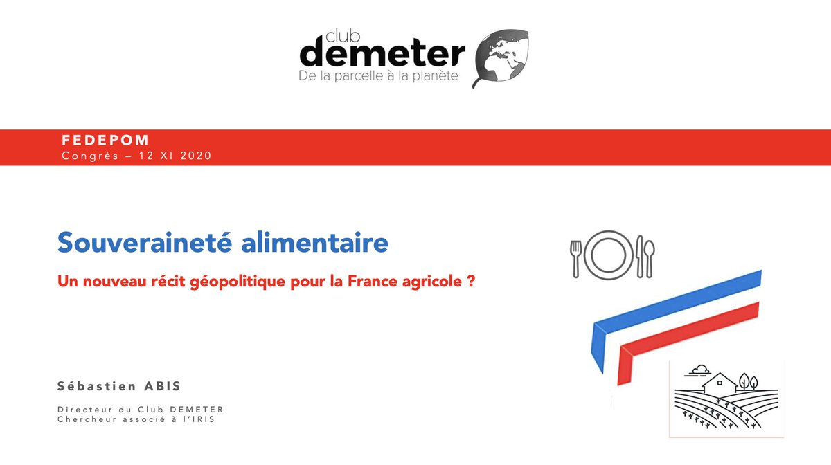 sebastien_abis's tweet photo. J'interviens aujourd'hui au congrès de la #FEDEPOM pour parler de la #souveraineté #alimentaire en #France après le débat intitulé "Evolutions de la recherche par rapport aux exigences sociétales et des clients" bien nourri par @AcademieAgri et @Arvalisofficiel // @Le_Demeter https://t.co/PcBuMIPBJE