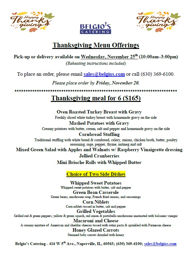 belgio_s's tweet photo. Thanksgiving is 14 days away - start planning early and order a fully prepared Thanksgiving Dinner from Belgio's Catering

Orders are available for pick up and delivery with reheating instructions on Wednesday November 25th from 10am till 3pm. https://t.co/TlnzMzGZUu