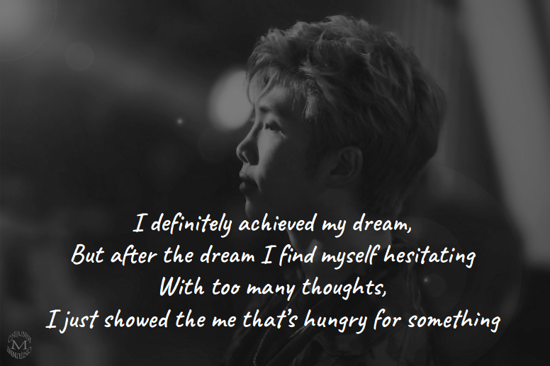 Namjoon finds himself unsure about what's next. He's deep in his thoughts, still trying to find his purpose. He doesn't know what it is, but he feels that there is something pushing him forward, something to reach. + #RM  #RMverse