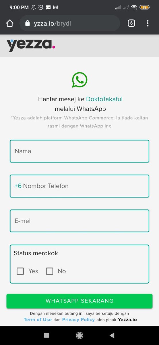 Untuk gang - gang takaful, ejen hartanah dan penapis air pun sesuai guna Yezza sebab ada WhatsApp Form. Kumpul leads banyak - banyak lepas itu kasi meeting semua prospek. Coway :  https://yzza.io/45ywj&nbsp;Takaful :  https://yzza.io/brydl&nbsp;