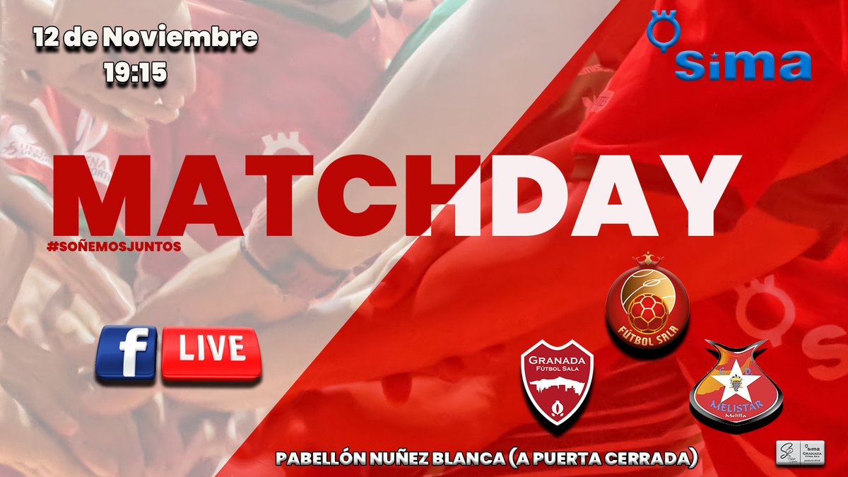 GranadaFS's tweet photo. MATCHDAY | ¡Afición! ¡Hoy jugamos Copa del Rey!
🔴¡A las armas!🔴⚔️
🏟️Pabellón "Nuñez Blanca"
📍Granada
🕡19:15h.
🏆Copa del Rey 2ª Eliminatoria
🆚@Melistar_FS
📺Retransmisión en Facebook Live https://t.co/Z6Y7thZ36n
#SoñemosJuntos #SIMAGranadaFS
#SIMAMelistar https://t.co/bWyve5csYe