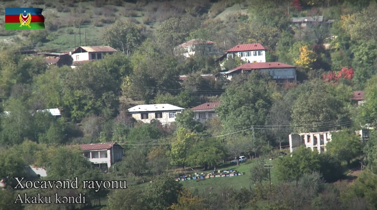 JulianRoepcke's tweet photo. Azerbaijan's army TV shows more and more "liberated" villages.
Azerbaijani ones, which were depopulated and later destroyed by Armenia around 1994.
And Armenian ones that were depopulated by Azerbaijan in 2020.
They probably don't get the bitter irony that history is repeating... https://t.co/ReSAIFOtxz