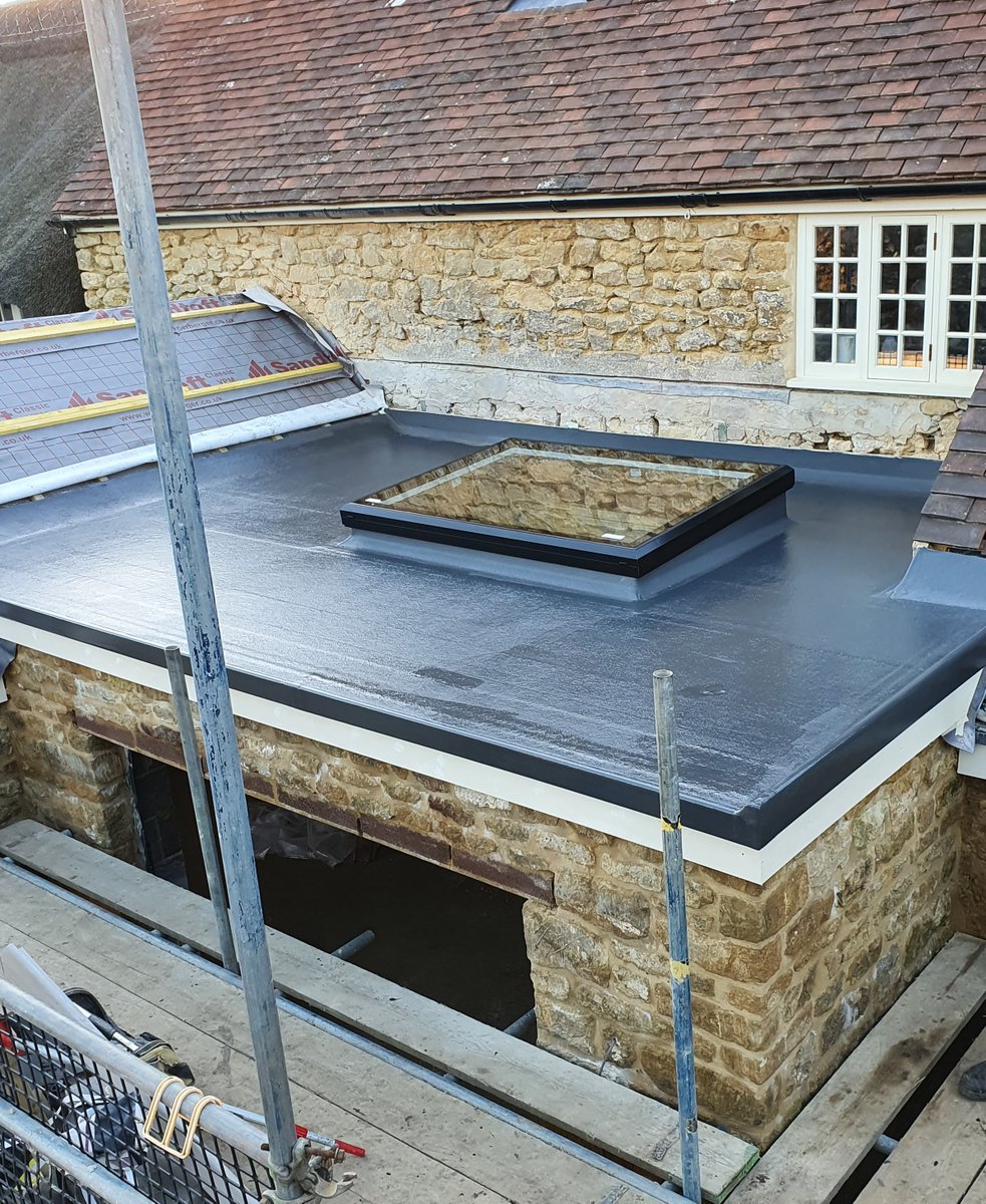 GRP <a href="/CureItGRP/">Cure It GRP</a> to the flat roof of the garden room and link extension...
Extensions and Renovation nr Sherborne.

#marunconstruction #FMB #extensions #renovations #sherborne #yeovil #builders #GRP