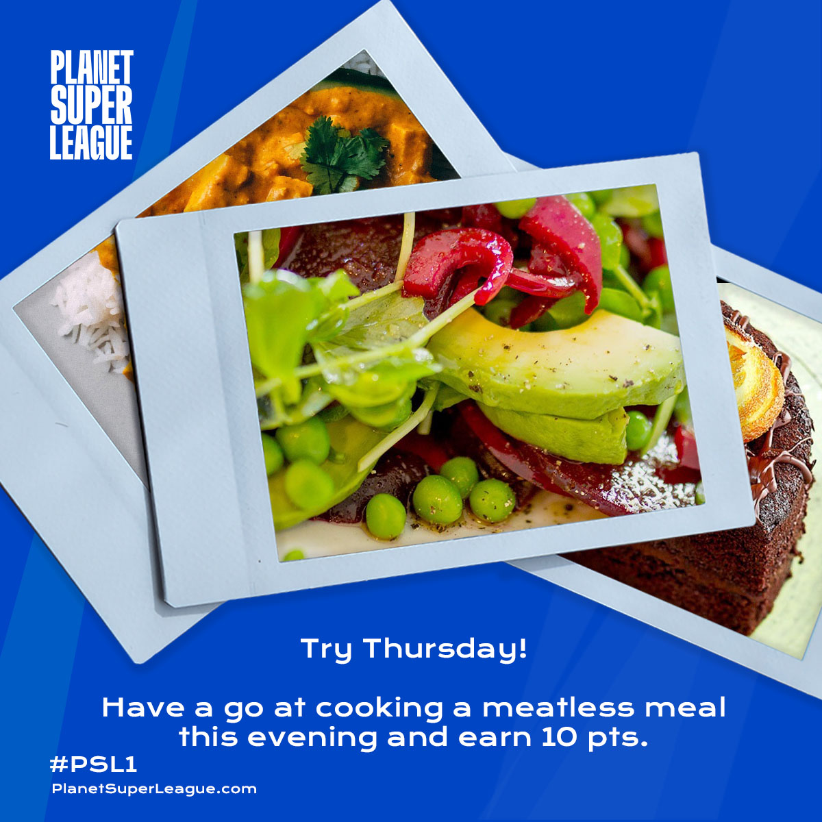 PlanetLge's tweet photo. Have a go at cooking a meal tonight with no meat in it, to earn your team 10 pts #TryThursday 🥦🥗🍄 #PSL1 https://t.co/lWVBCOklLt