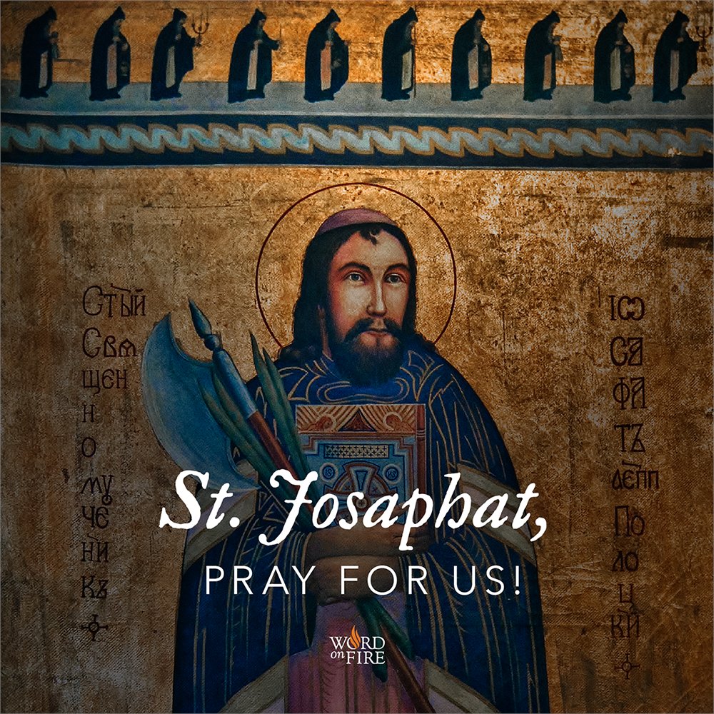 BishopBarron's tweet image. St. Josaphat, martyr for Christian unity and hero of the Ukrainian Greek Catholic Church, pray for us!