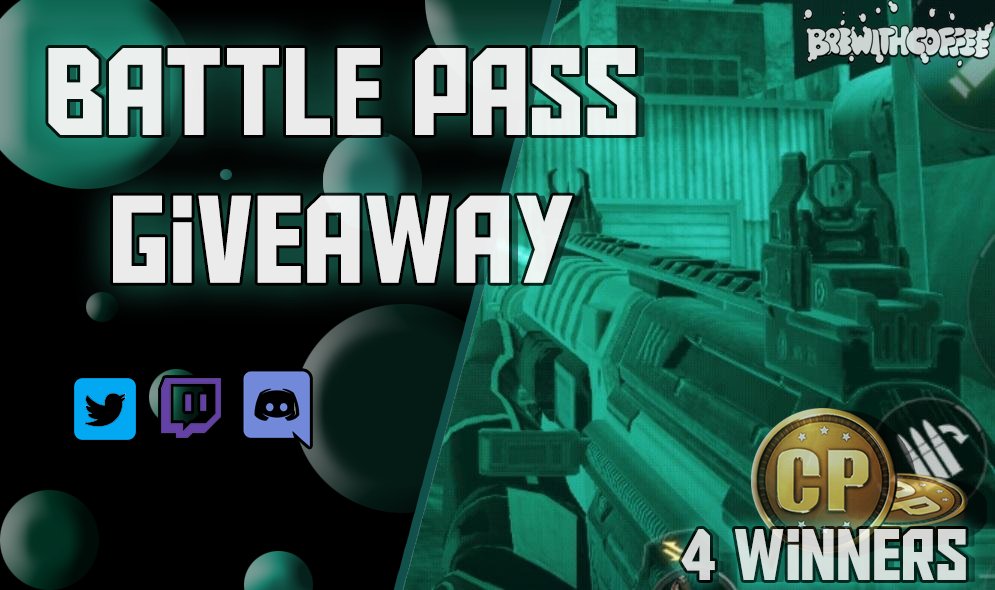 BreWithCoffee's tweet photo. @PlayCODMobile Battle Pass Giveaway
ends 11/15/2020
4 Total Wins!

💫 (2)Twitter Winners
•Follow @BreWithCoffee
•Like
•Retweet
•Tag 2 Friends

☕More:
•(1) #Twitch Winner: !ticket
https://t.co/jurCtNYULZ
•(1) #Discord Winner 
https://t.co/HIobJ6wGe9

#CoDMobile #CallOfDuty https://t.co/yU2kBLUedf