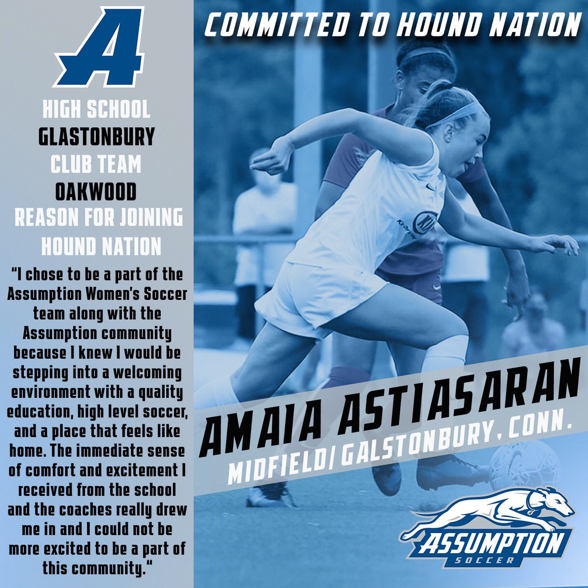 CoachGraceB's tweet image. Next up.. Excited to welcome Amaia to #HoundNation 💙 #ClassOf2025 #NationalLetterOfIntent #SigningDay #NCAA #ne10embrace @OakwoodSCG @ussoccer_da @AmaiaAsti