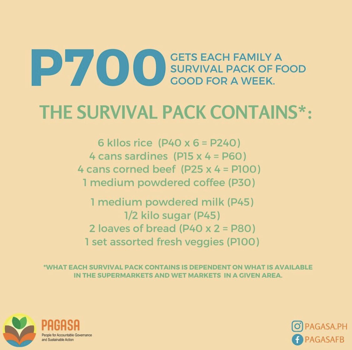 Donated ₱700 to Pagasa PH that's making food packs for evacuation centers and affected communities. Match me.  https://instagram.com/pagasa.ph&nbsp;
