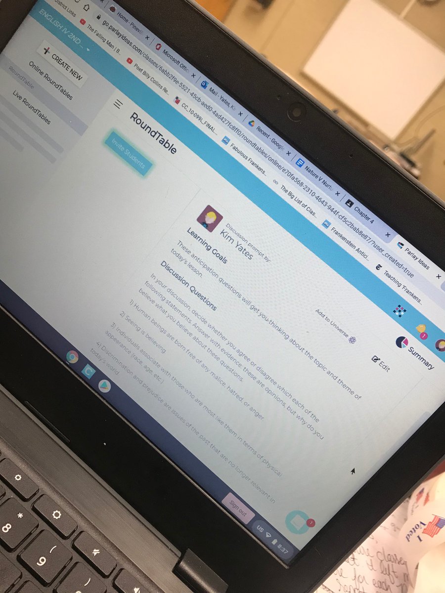 kimyates_30's tweet photo. So excited to use Parlay round table discussions with my students today. Thankful for @KyCharge @king_wendym @DrJWEvansJr @KEDC1 for the book study 50 Strategies to Boost Cognitive Engagement and all the great resources I’m learning about to improve student learning... https://t.co/TJbW4lAFhJ